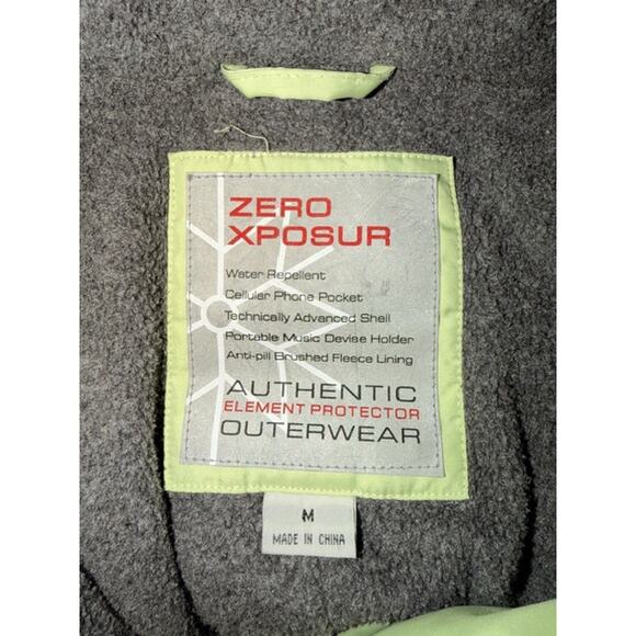 Zero Xposur Women’s Puffer Jacket — Light Green with Gray Fleece Lining (M) - Picture 7 of 10